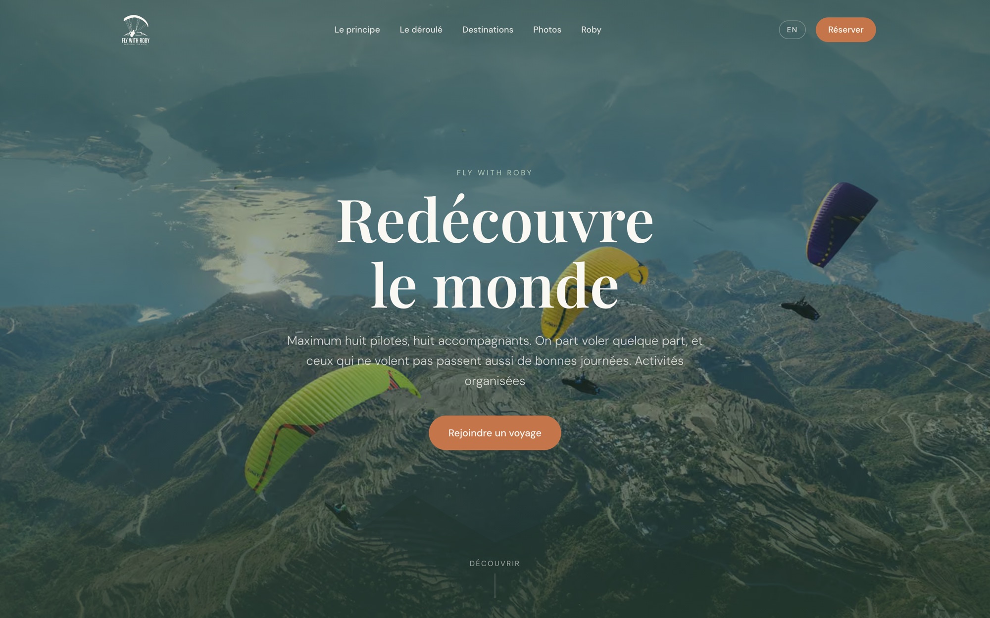 Home page of the Fly with Roby website