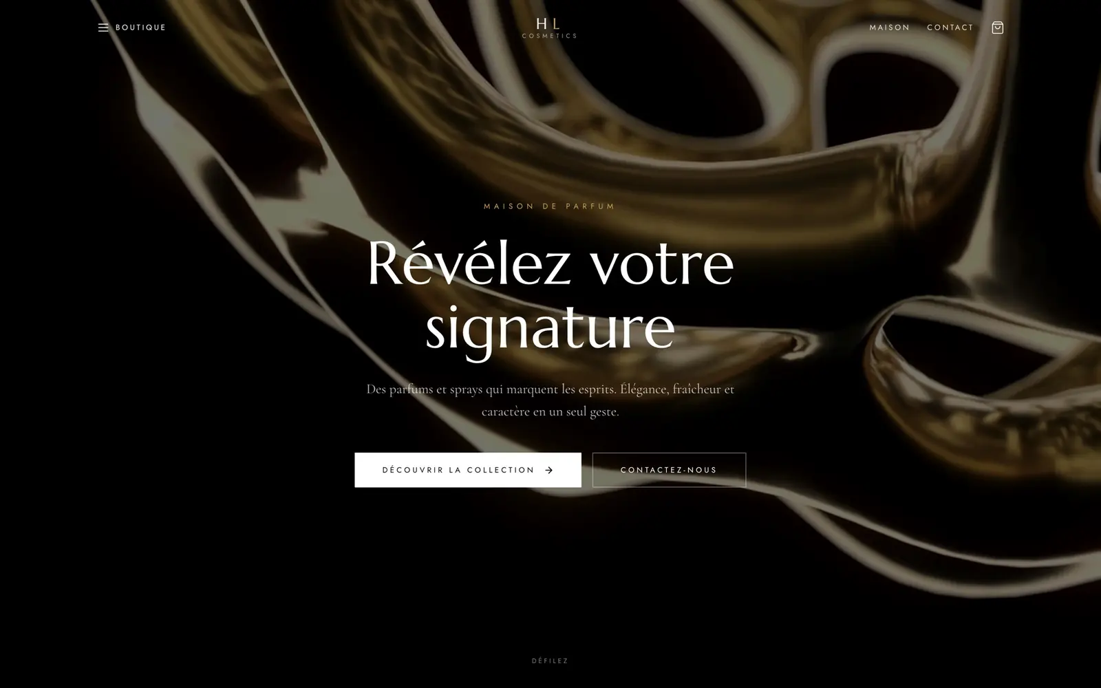 Page d'accueil de la boutique Maison HL Cosmetics